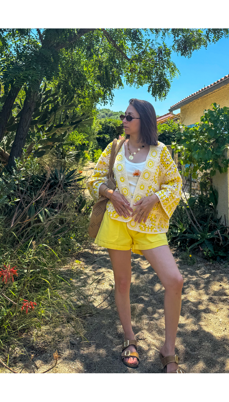SHORTS FEMME  JAUNE E26
