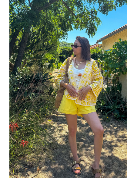 SHORTS FEMME  JAUNE E26