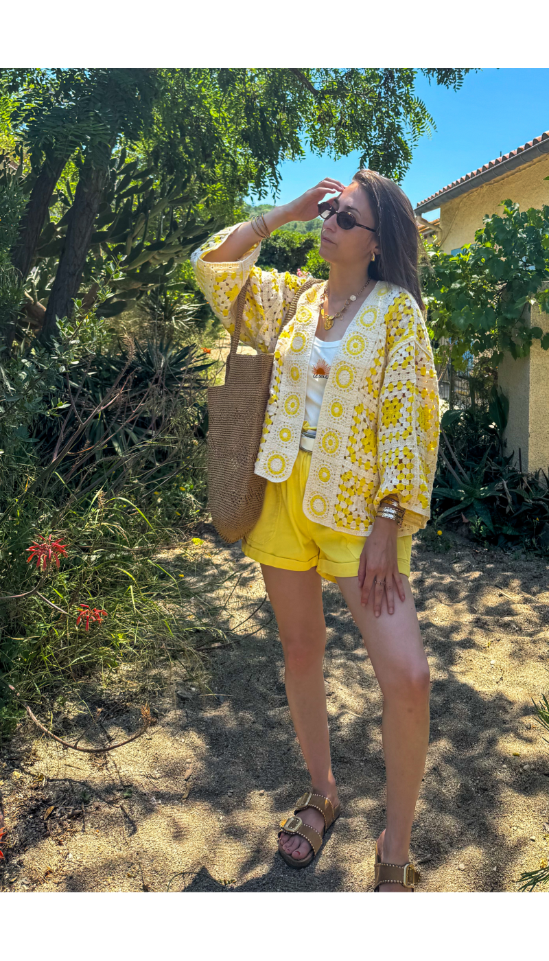 SHORTS FEMME  JAUNE E26