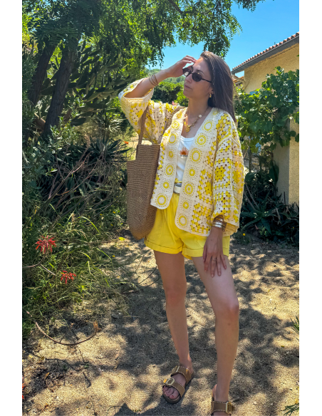 SHORTS FEMME  JAUNE E26