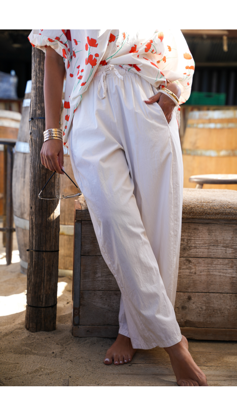 PANTALON FEMME  ECRU E26