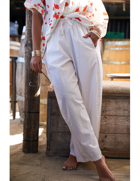 PANTALON FEMME  ECRU E26