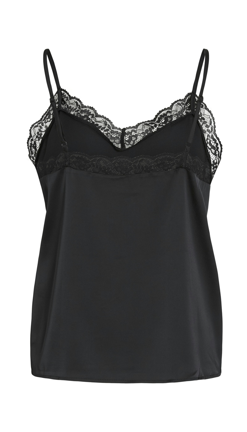 Satin Tank Top Black VIENNA