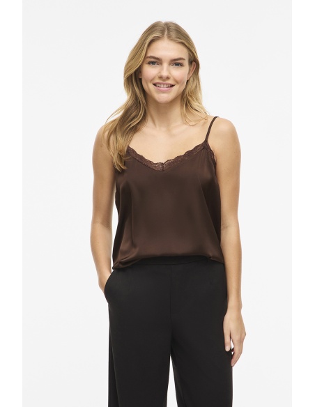 Kaffeebohne VIENNA Satin-Tanktop