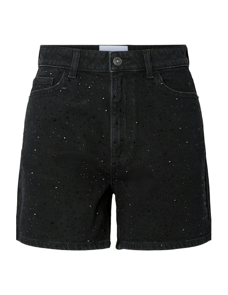 Short Strass Black Denim PCGABI