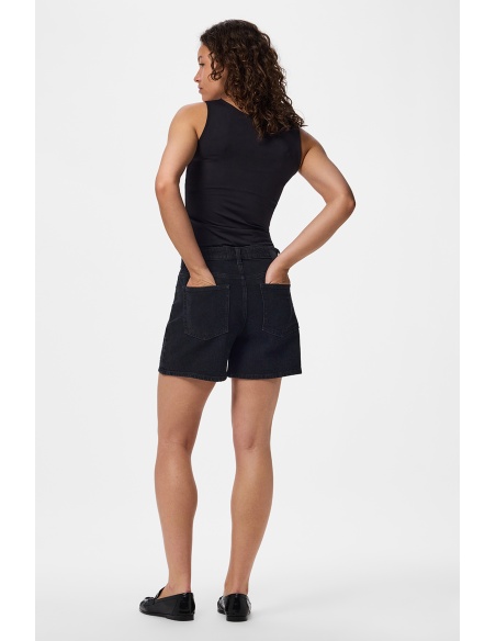 Short Strass Black Denim PCGABI