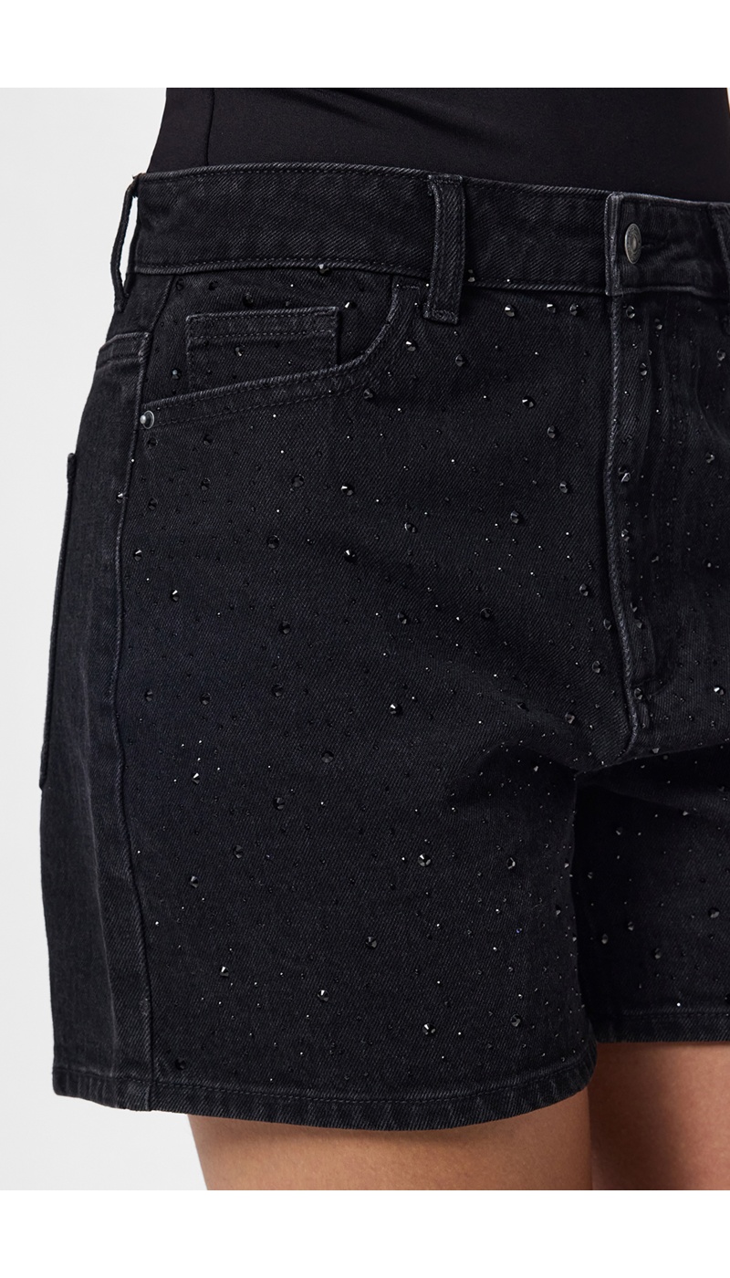 Corto Strass Denim Nero PCGABI