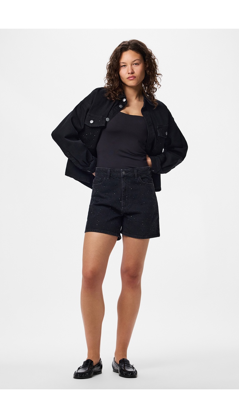 Corto Strass Denim Nero PCGABI