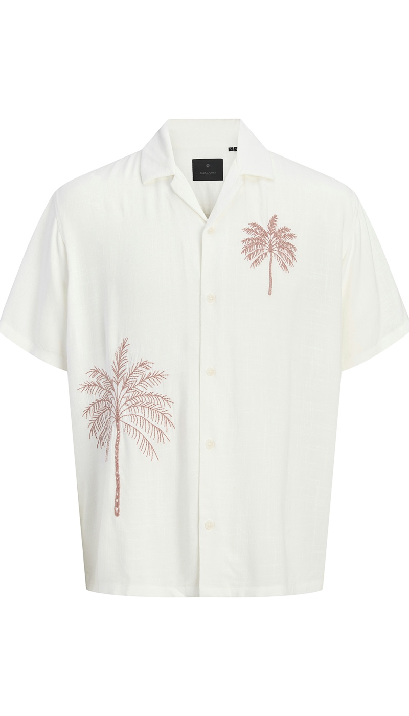 Camisa Palm Tree Cloud Dancer JPRBLAFRED