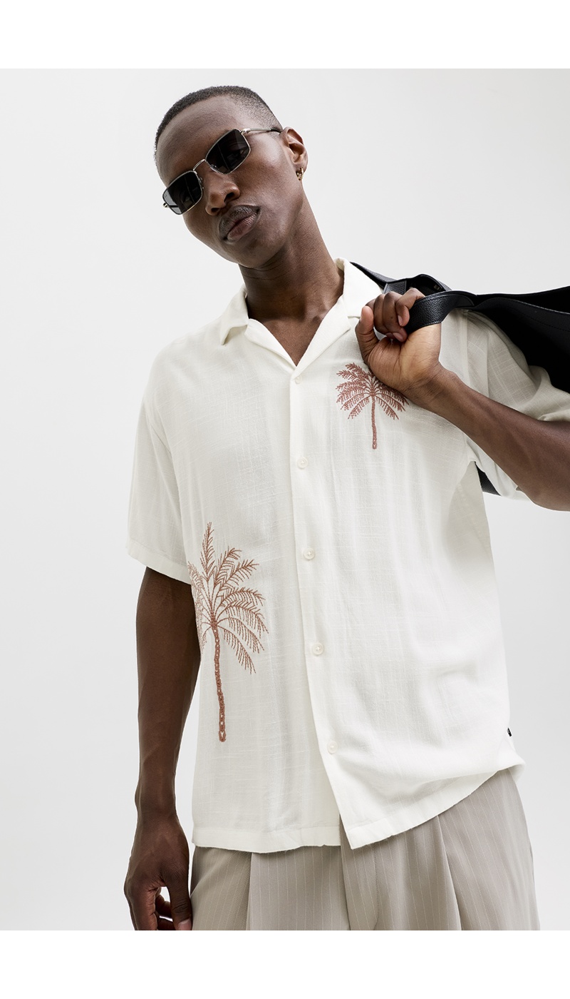 Chemise Palmier Cloud Dancer JPRBLAFRED