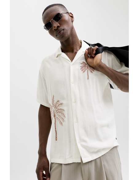 Camisa Palm Tree Cloud Dancer JPRBLAFRED