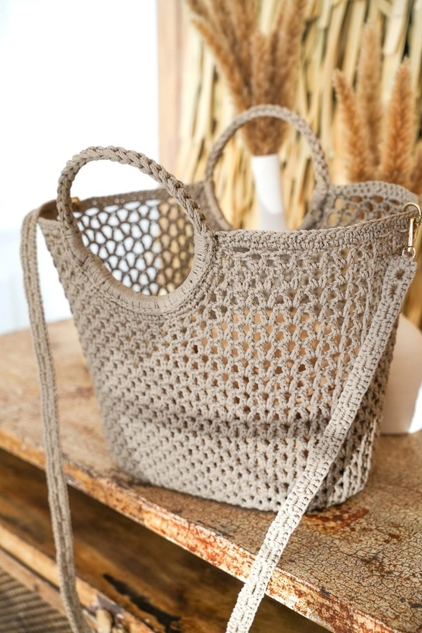 Cabas Ajouré Beige GLAÏEUL 2
