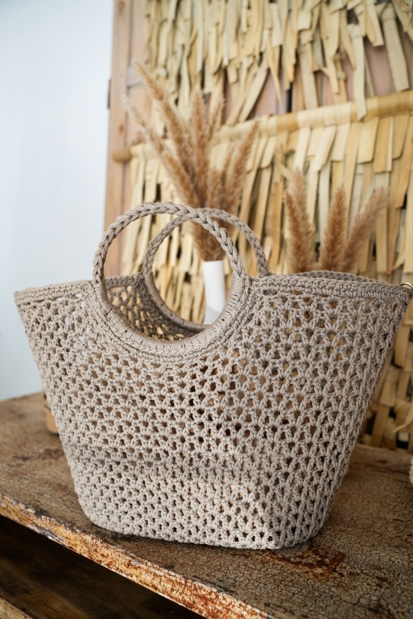SAC FEMME AJOURÉ BEIGE