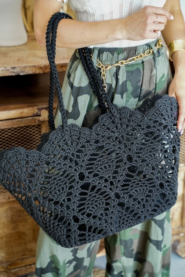 Cabas Ajouré Noir GLAÏEUL