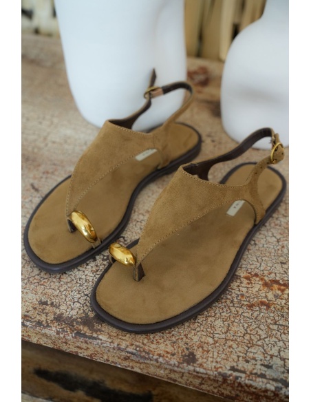 Sandalias EIVISSA Camel Dorado
