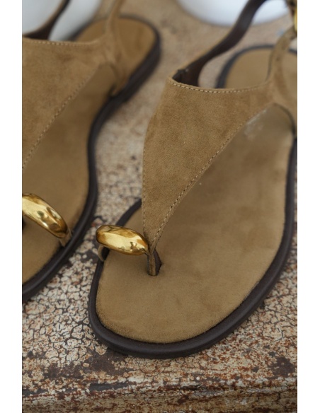 Sandálias EIVISSA Camelo Dourado