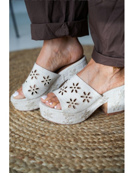 Tacchi Fiore Beige CAMÉLIA
