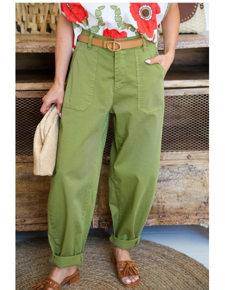 Pantalon Barrel Olive LUDO
