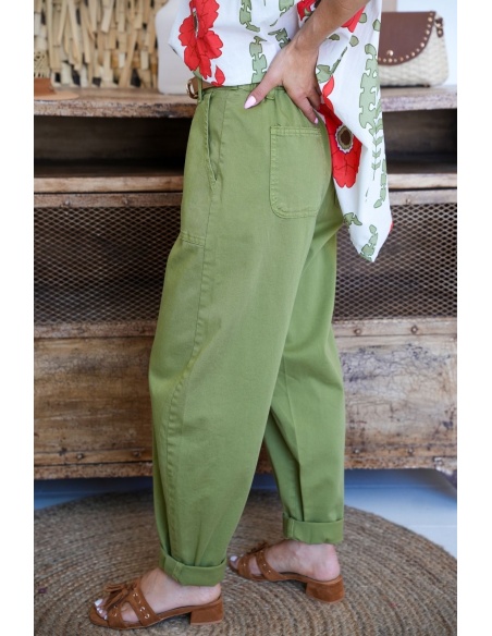 Pantalon Barrel Olive LUDO