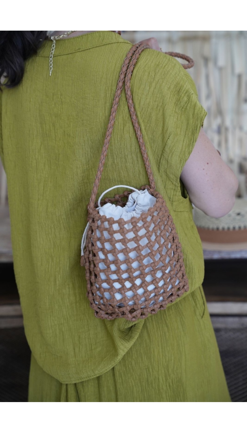 Sac Camel Cuir Bourse HELLO