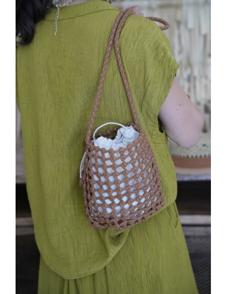 Borsa in pelle color cammello Borsa CIAO