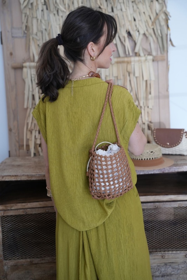 Sac Camel Cuir Bourse HELLO 2