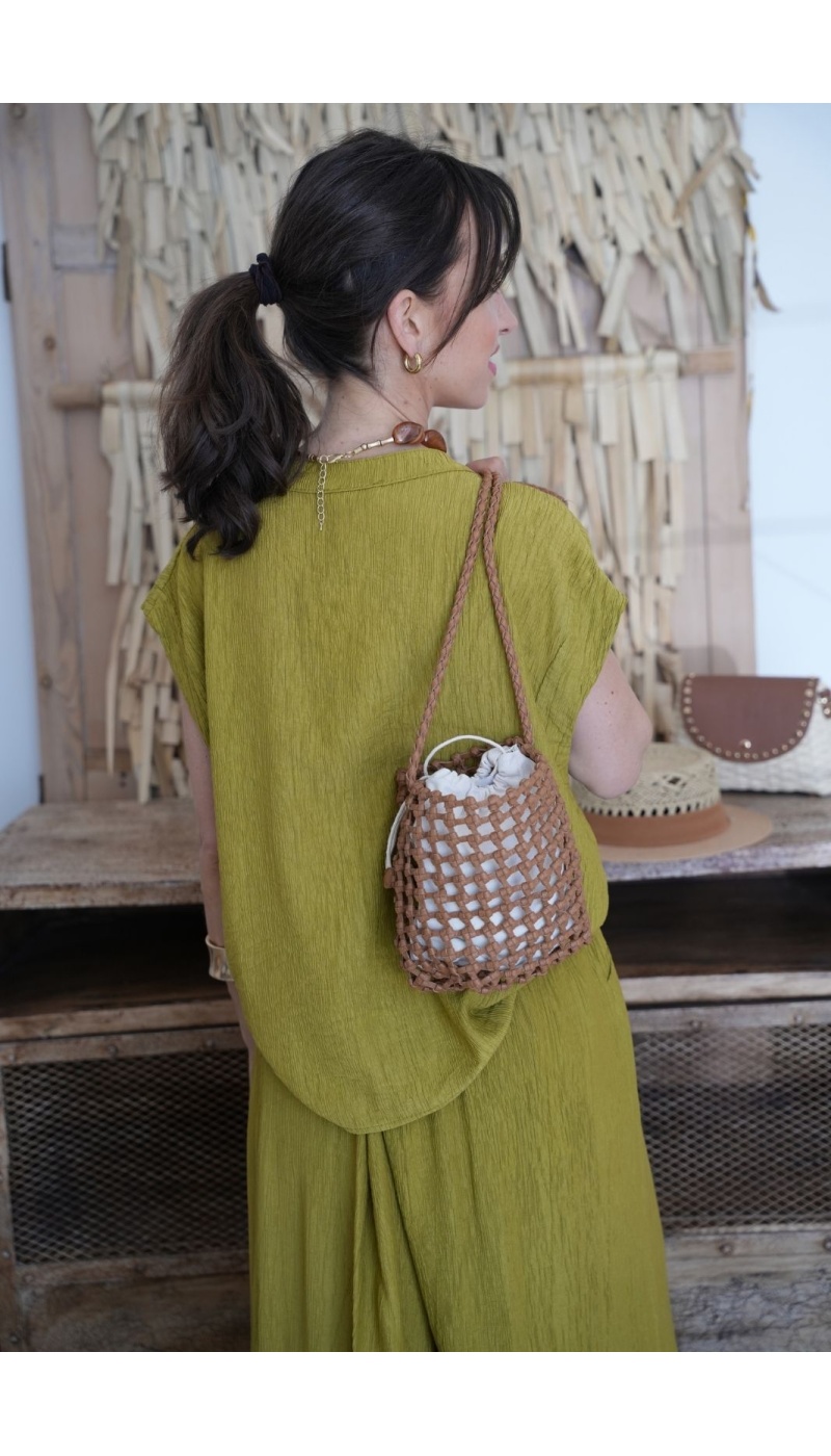 Borsa in pelle color cammello Borsa CIAO
