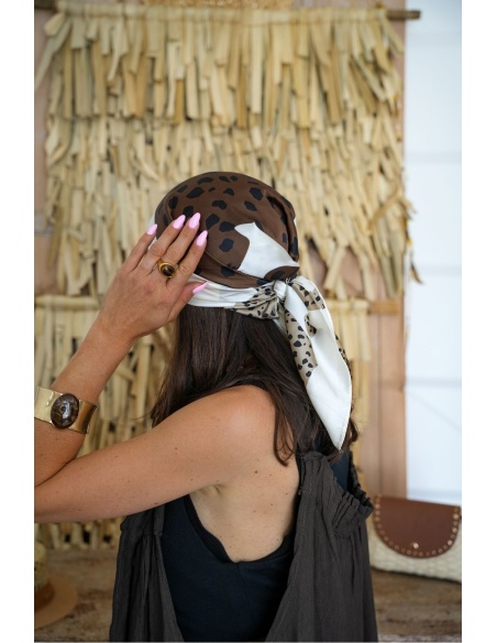 Foulard Léopard Marron ALTAMIRA