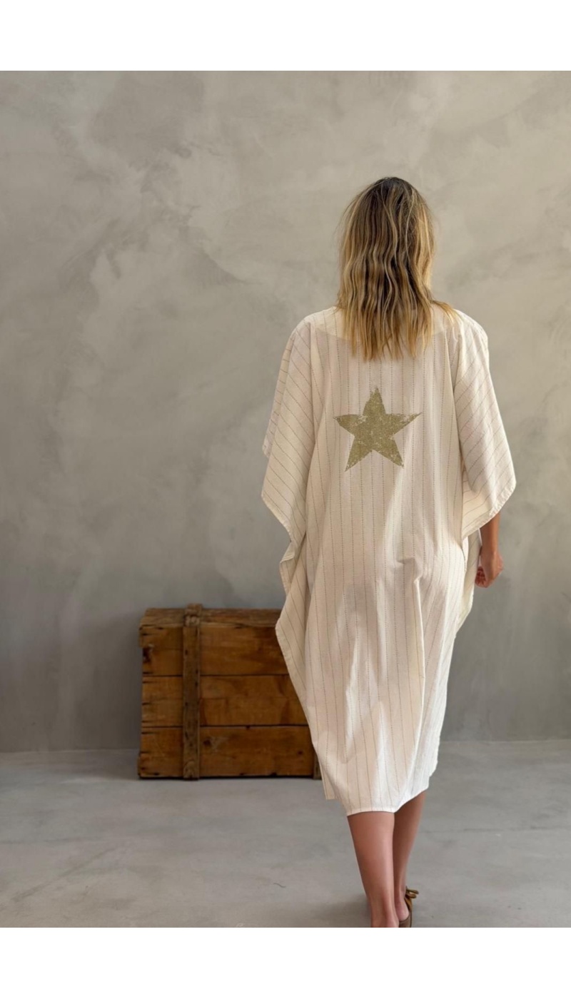 Vestido Banditas Estrellas Crudo ALTAIR