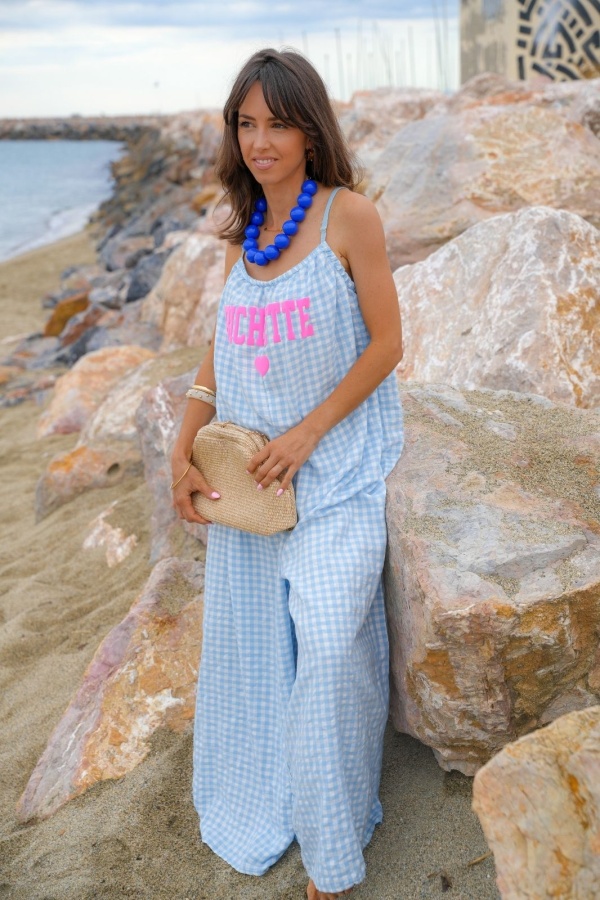BICHETTE Sky Vichy Jumpsuit