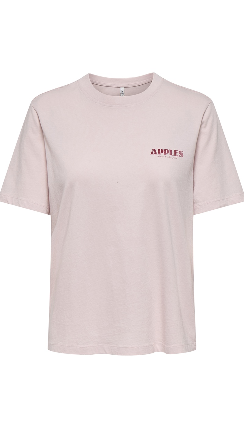 Camiseta Maçãs Lilás Pálido ONLLUCY