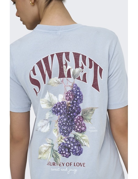 T-shirt Mure Blu Polvere ONLLUCY