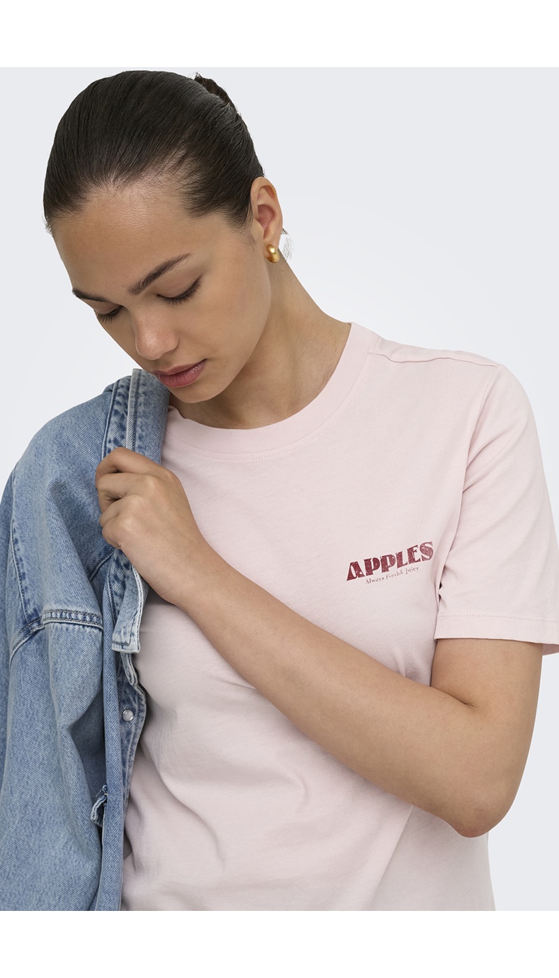 Camiseta Manzanas Lila Pálido ONLLUCY