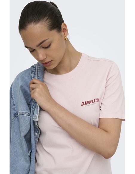 Camiseta Maçãs Lilás Pálido ONLLUCY