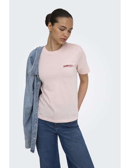 Camiseta Maçãs Lilás Pálido ONLLUCY