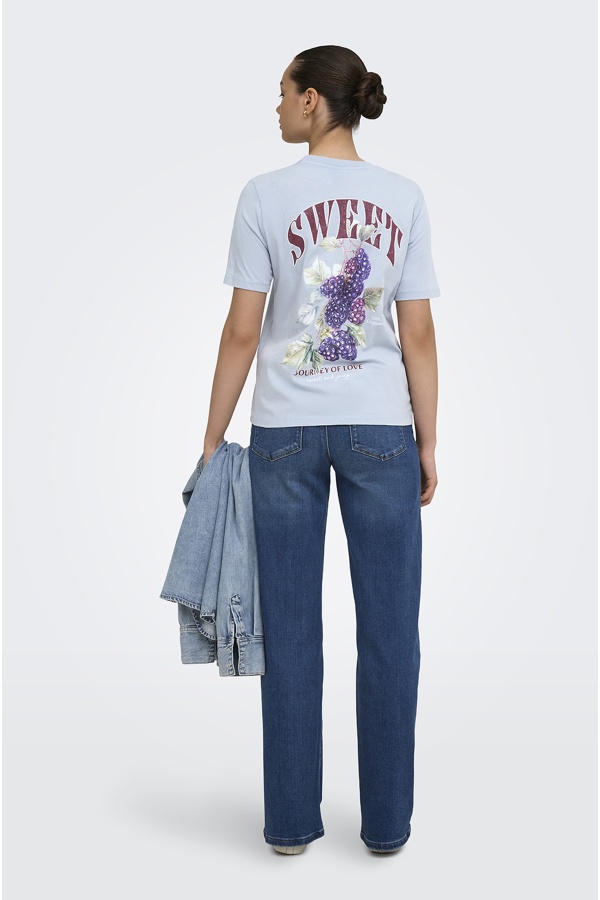T-shirt Mure Blu Polvere ONLLUCY