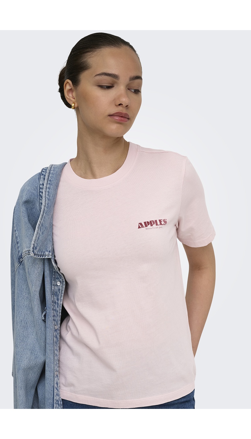 Camiseta Manzanas Lila Pálido ONLLUCY
