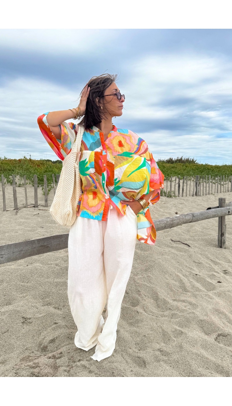 Multicolor Blouse Leaves Banditas POLARIS