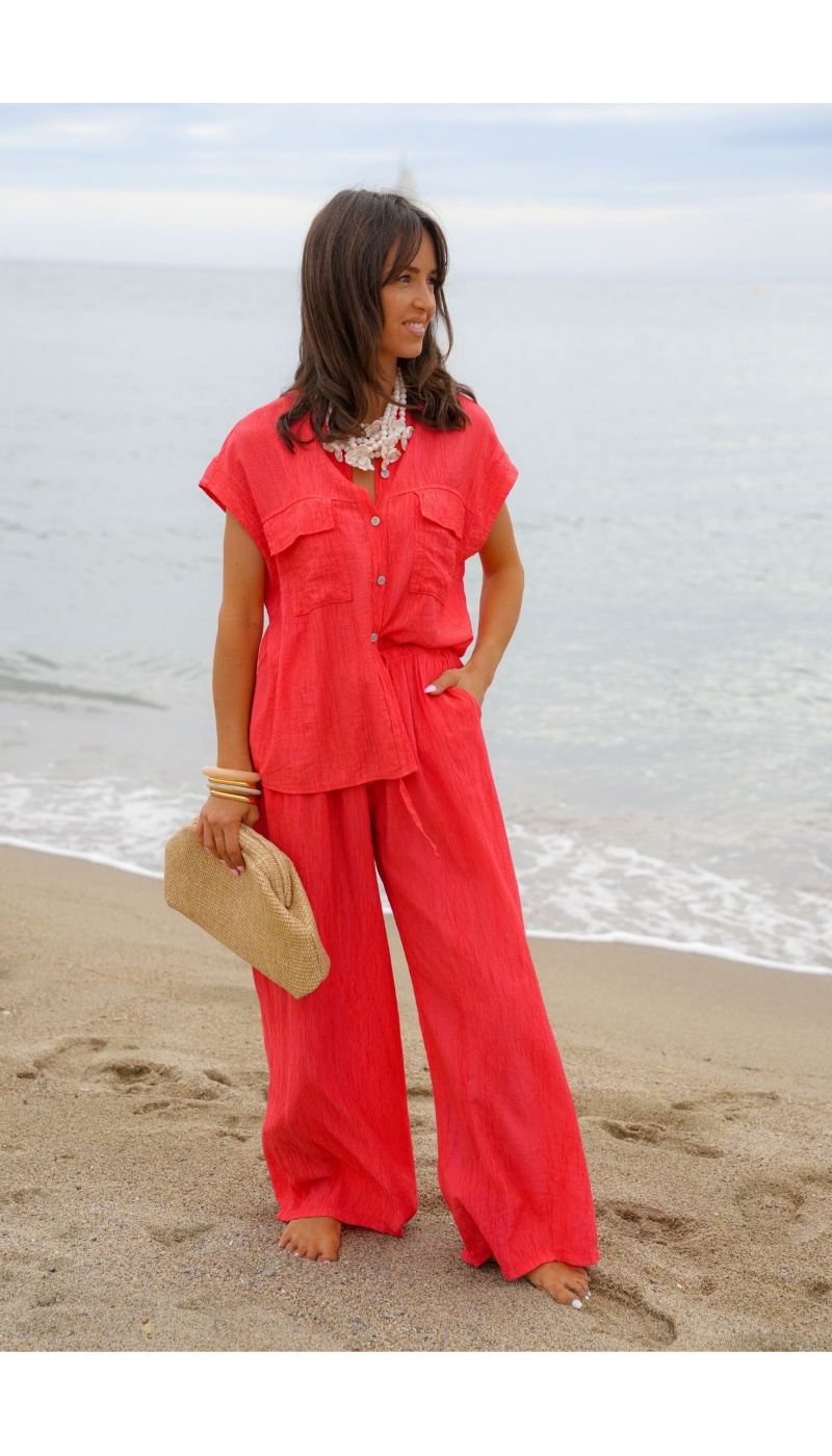 Coral Blouse AGATHE