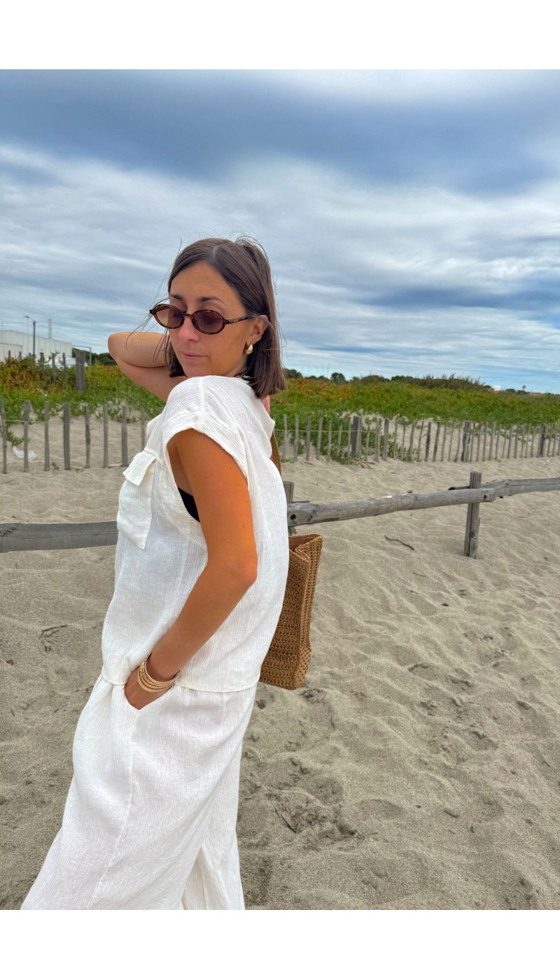 AGATHE Ecru Blouse