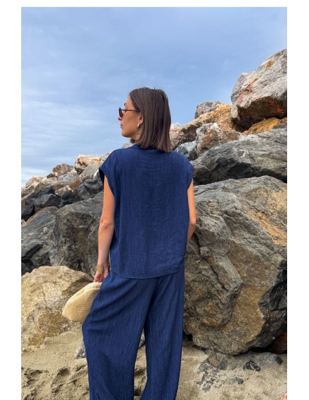 Blusa Azul Marinho AGATHE