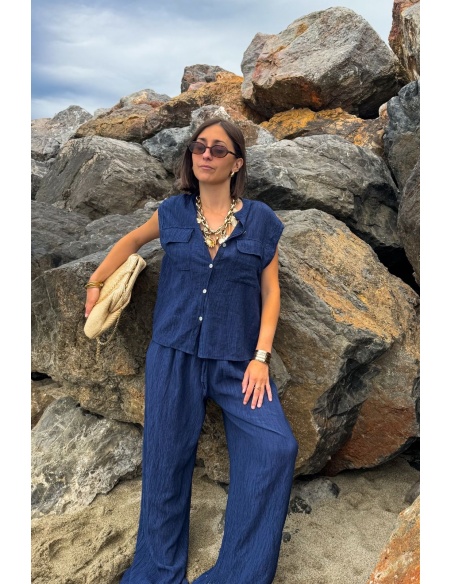 AGATHE Navy Blouse