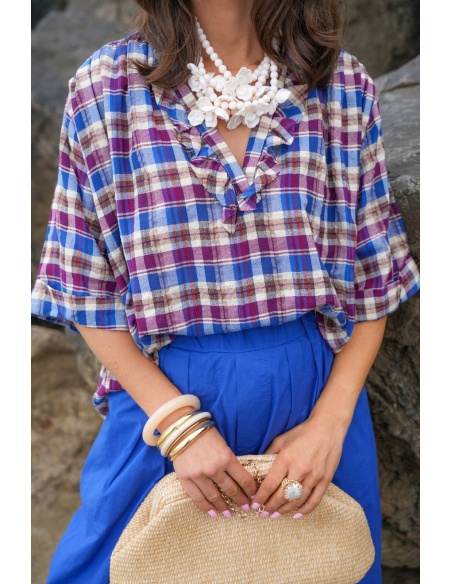 Blusa Xadrez Azul KAYLA
