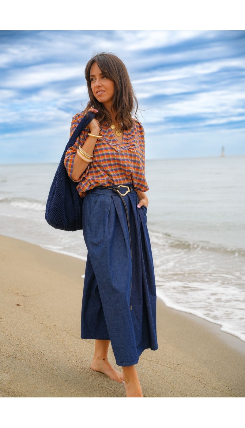 Saia jeans crua ROMANE