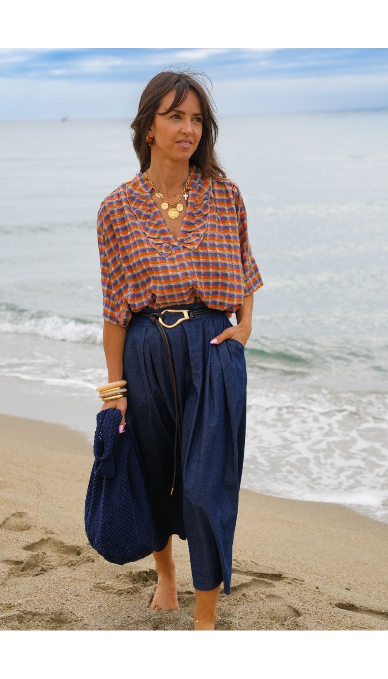 ROMANE Raw Denim Skirt