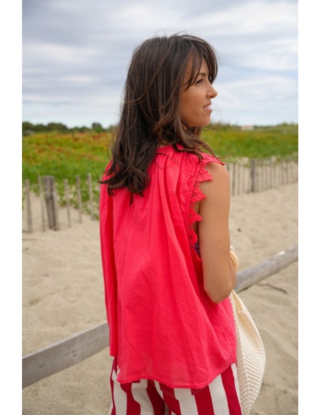 Red Embroidered Top LOLA