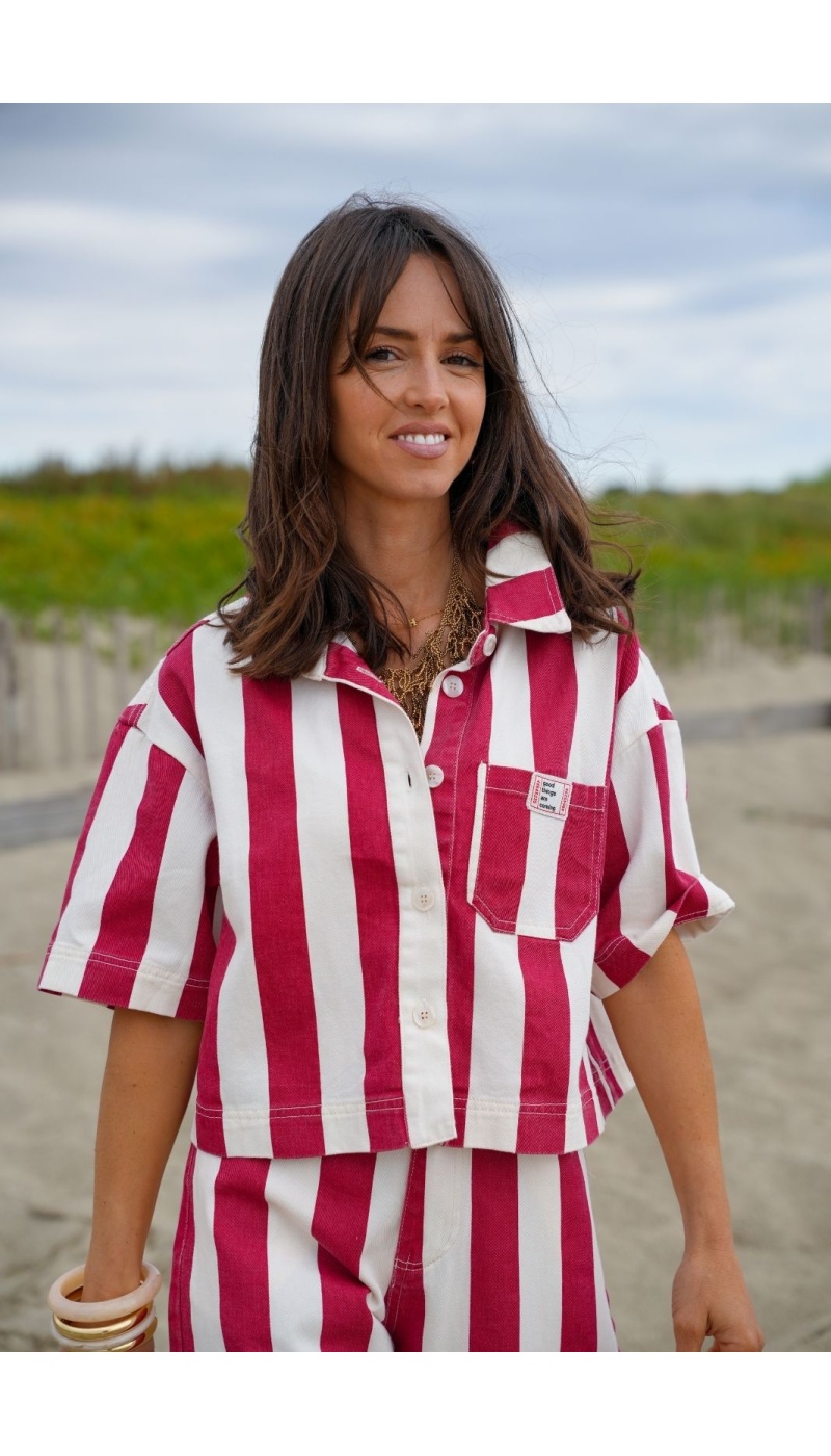 NORA Red/Ecru Striped Jacket
