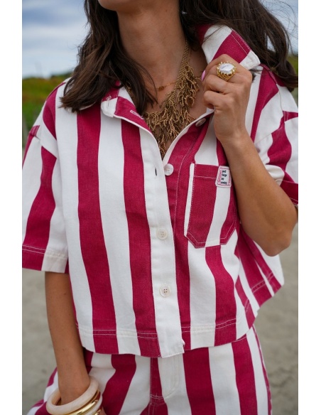 NORA Red/Ecru Striped Jacket