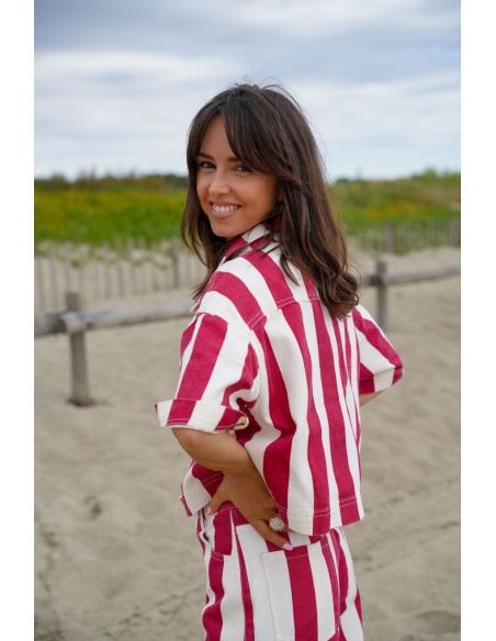 Veste Rayé Rouge/Ecru NORA