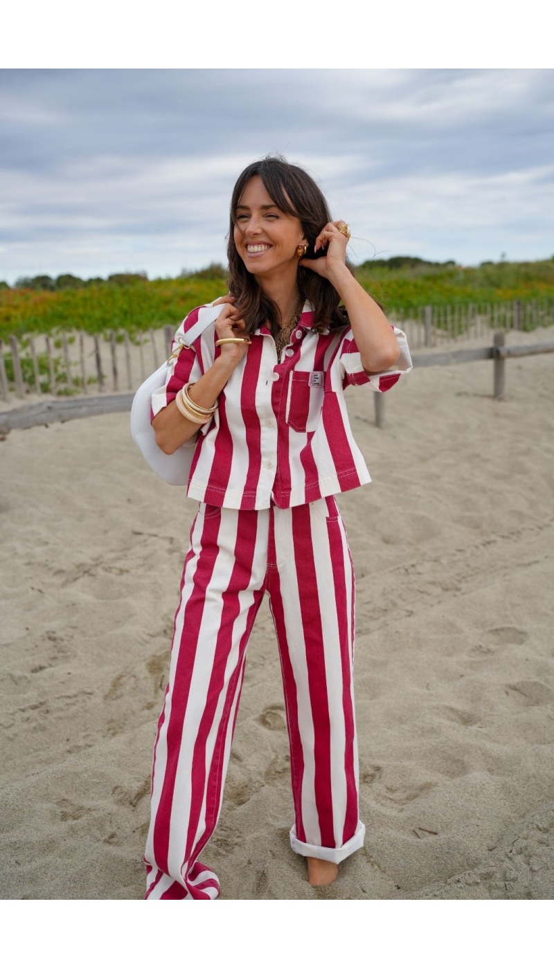 NORA Red/Ecru Striped Jacket